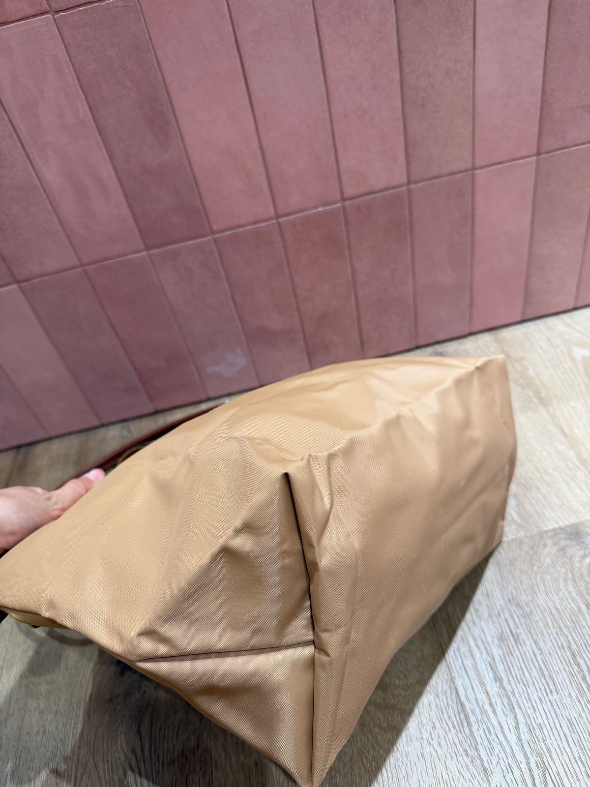 Sac Pliage camel en toile Longchamp T.U 05/09