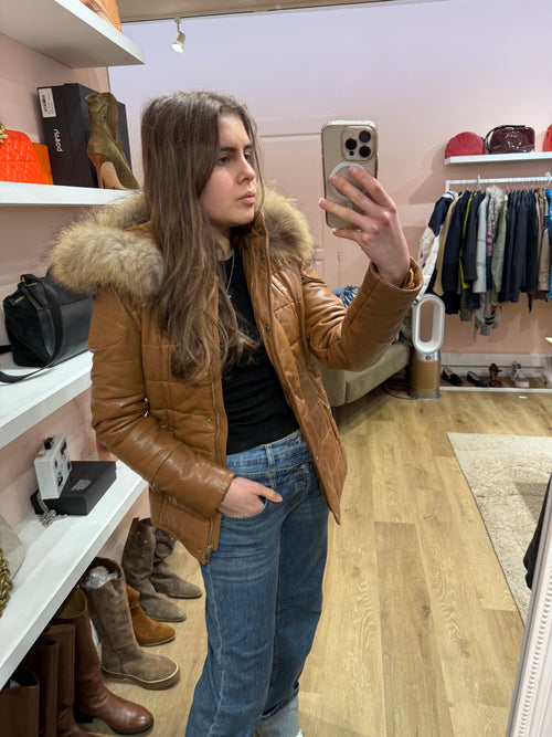 One Step - Camel - T36 - Doudoune cuir