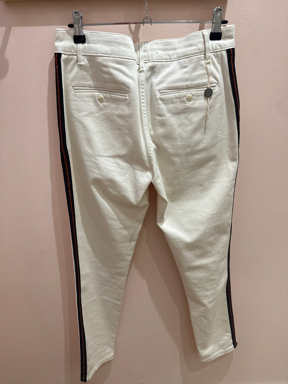 Pantalon rayures noir beige T.36