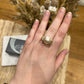 Bague dorée pierre blanche Pierre lang Taille 53