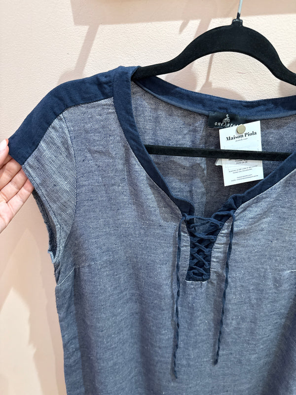 Robe bleu argenté one step T.L