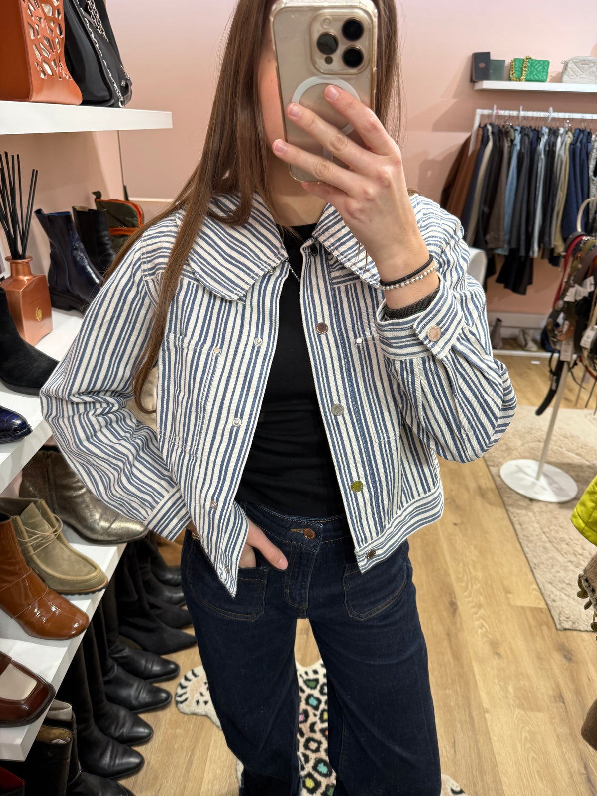 Veste bleue rayures T.36