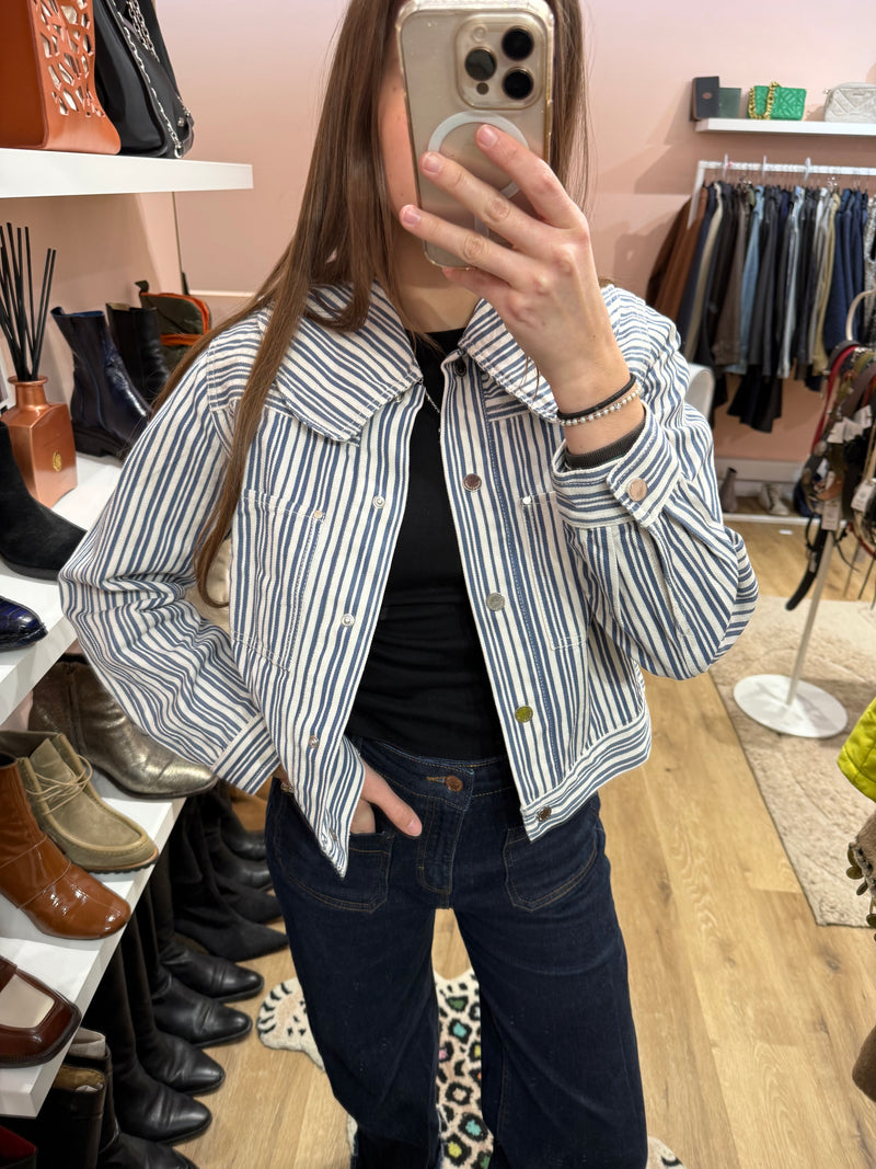 Veste bleue rayures T.36