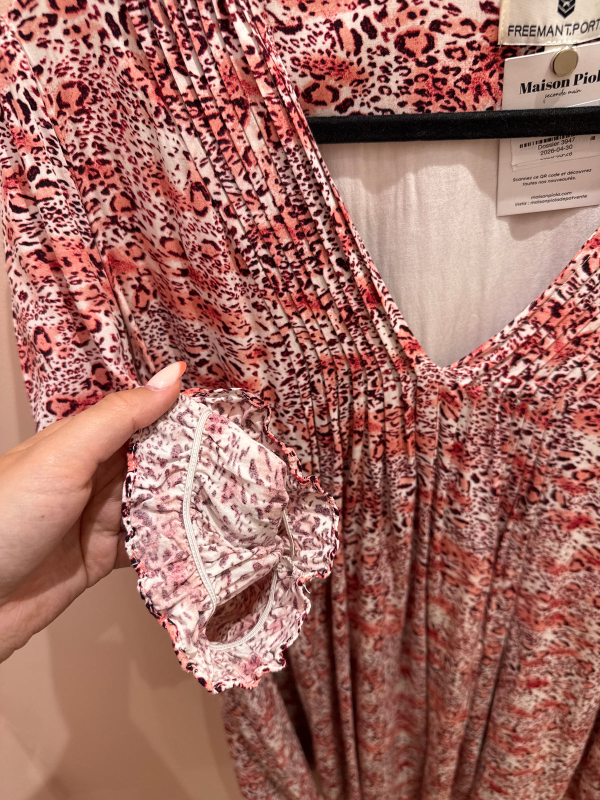 Freeman robe leopard rose XL