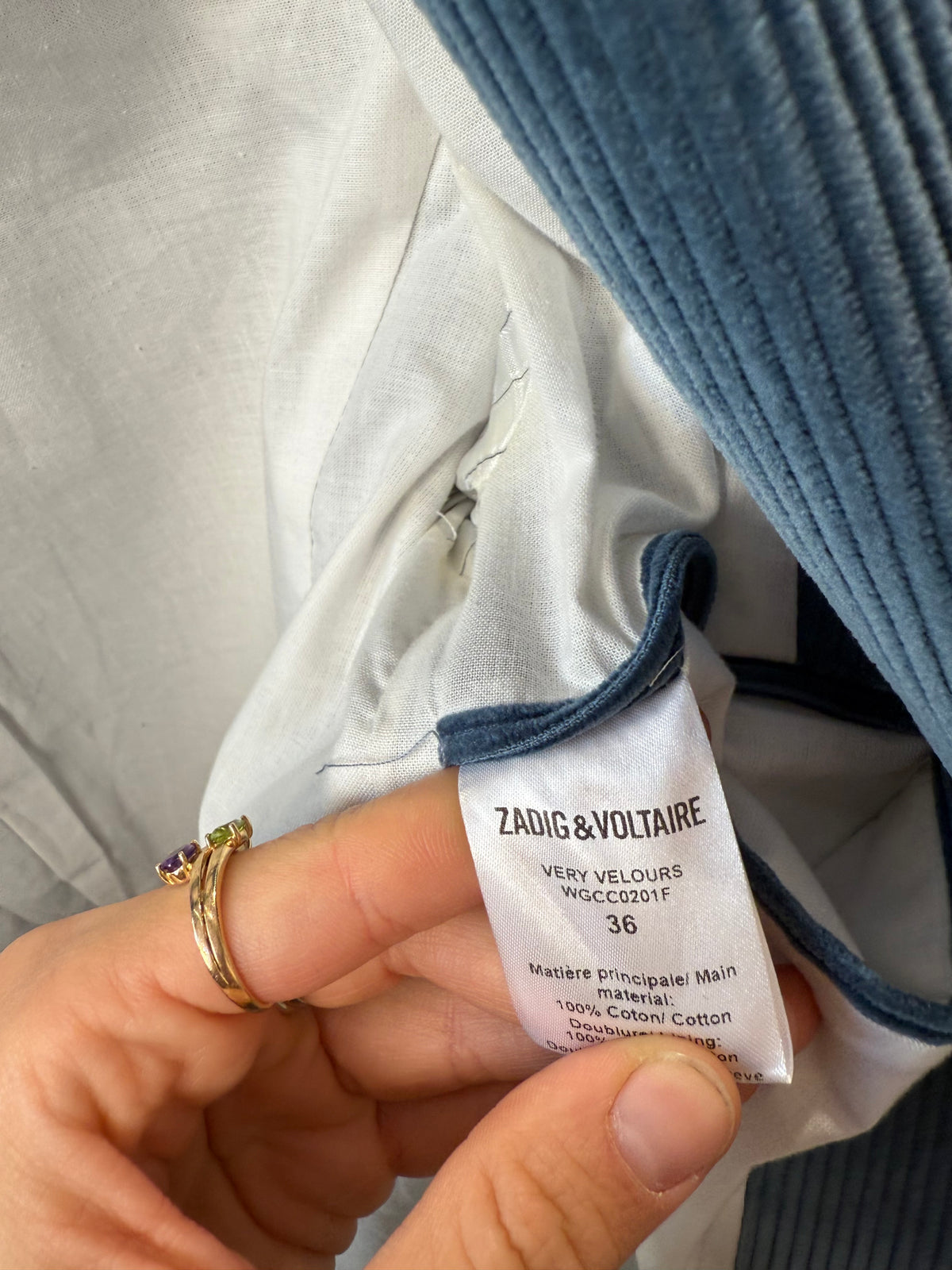 Blazer velours Zadig & Voltaire T.36
