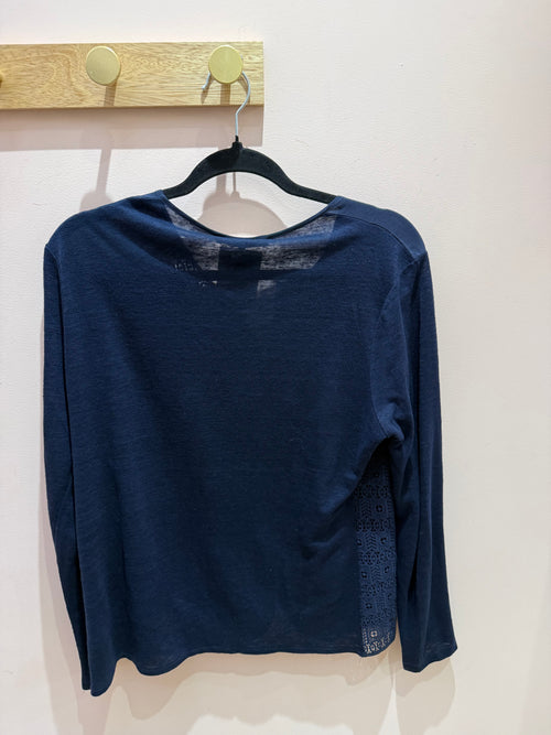 Gérard Darel - Gilet bleu marine dentelle devant - bleu marine - L