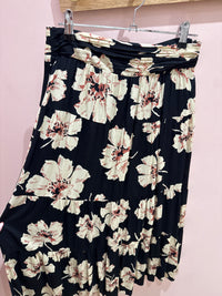 Ba&sh Jupe noire fleurs beige T.S/M