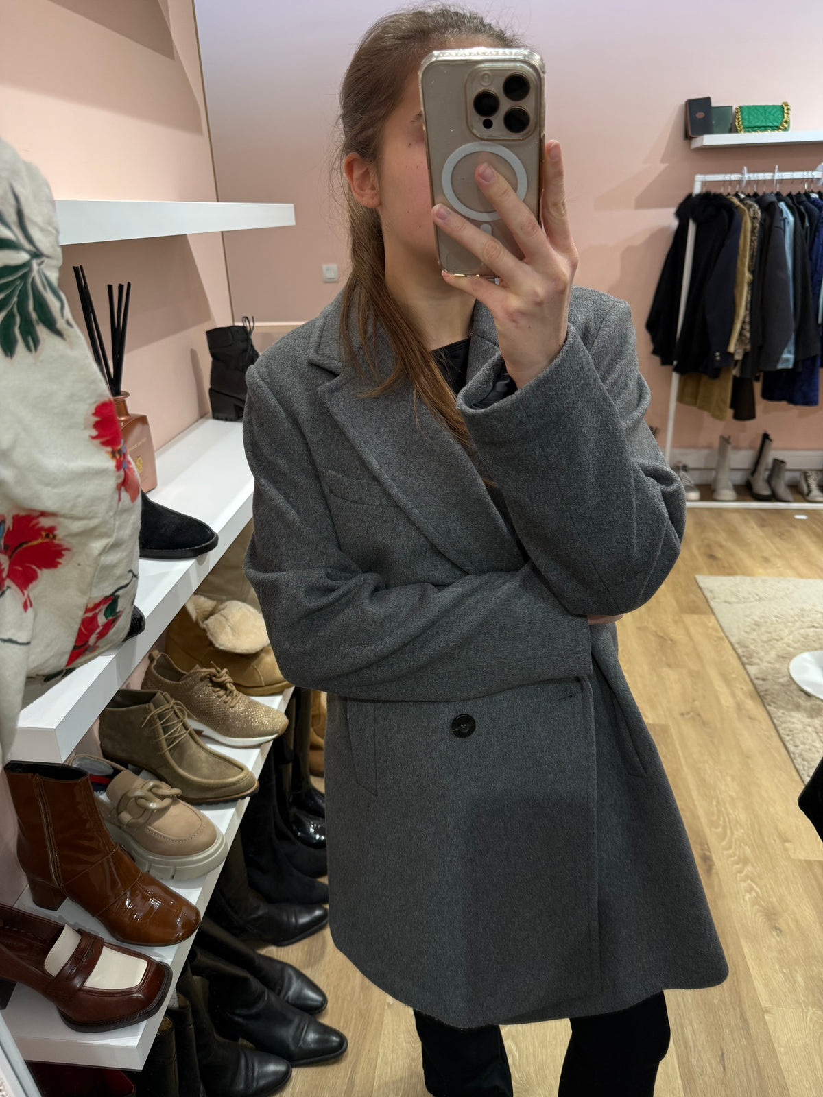 Manteau en laine gris Esprit T.XL