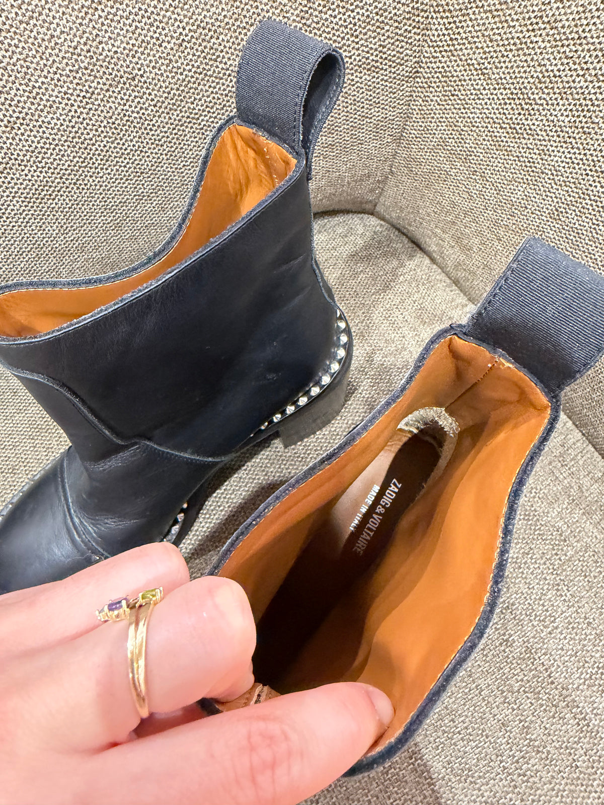 Zadig & Voltaire - Bottines noires à talons - T.37 01/09