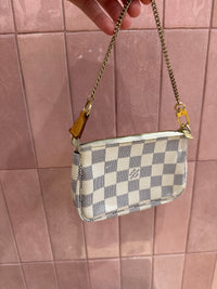 Mini pochette Louis Vuitton damier avec azur