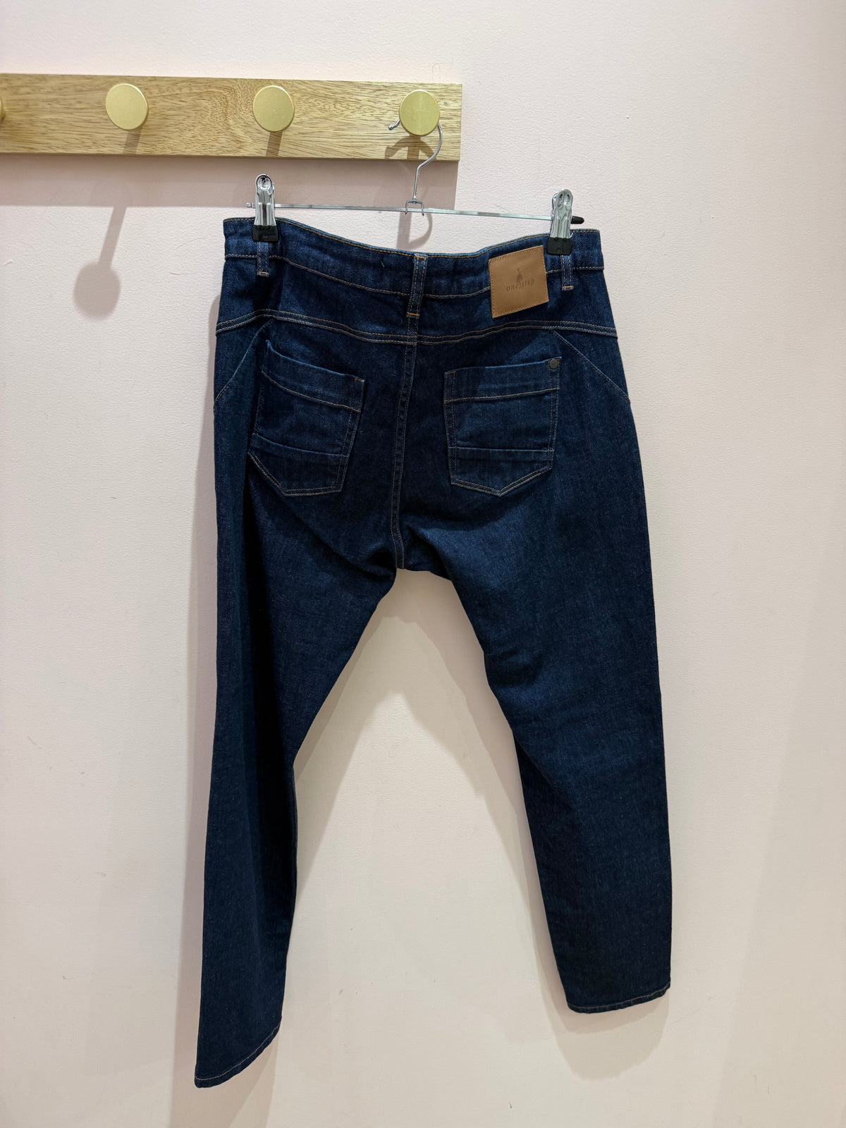 One Step - Jean brut droit surpiqûres marron - brut surpiqûres marron - 42