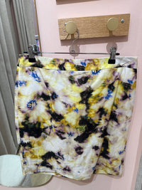 Jupe soie jaune et verte J.Crew T.38