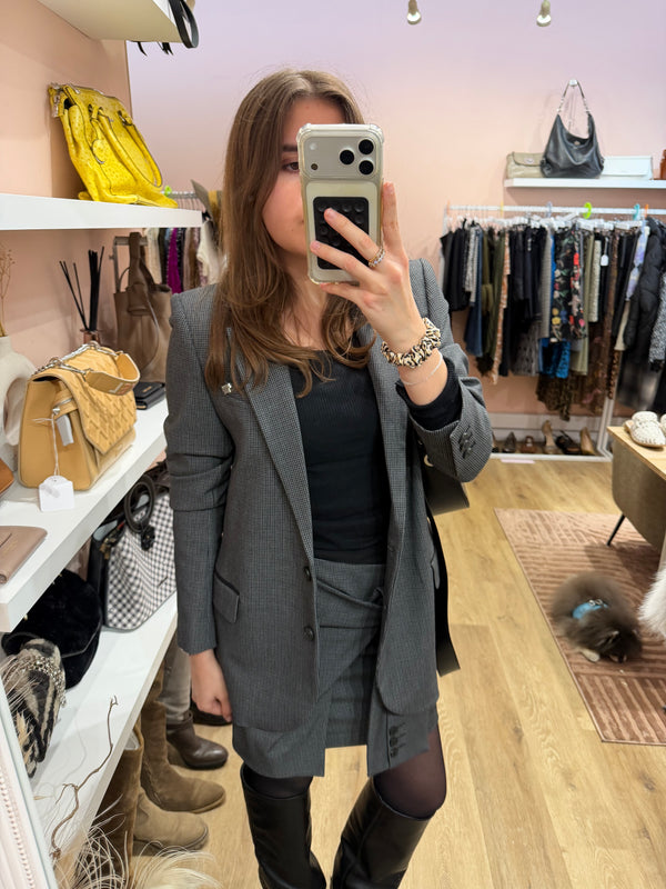 Blazer gris pied-de-poule — IKKS T.38 21/10