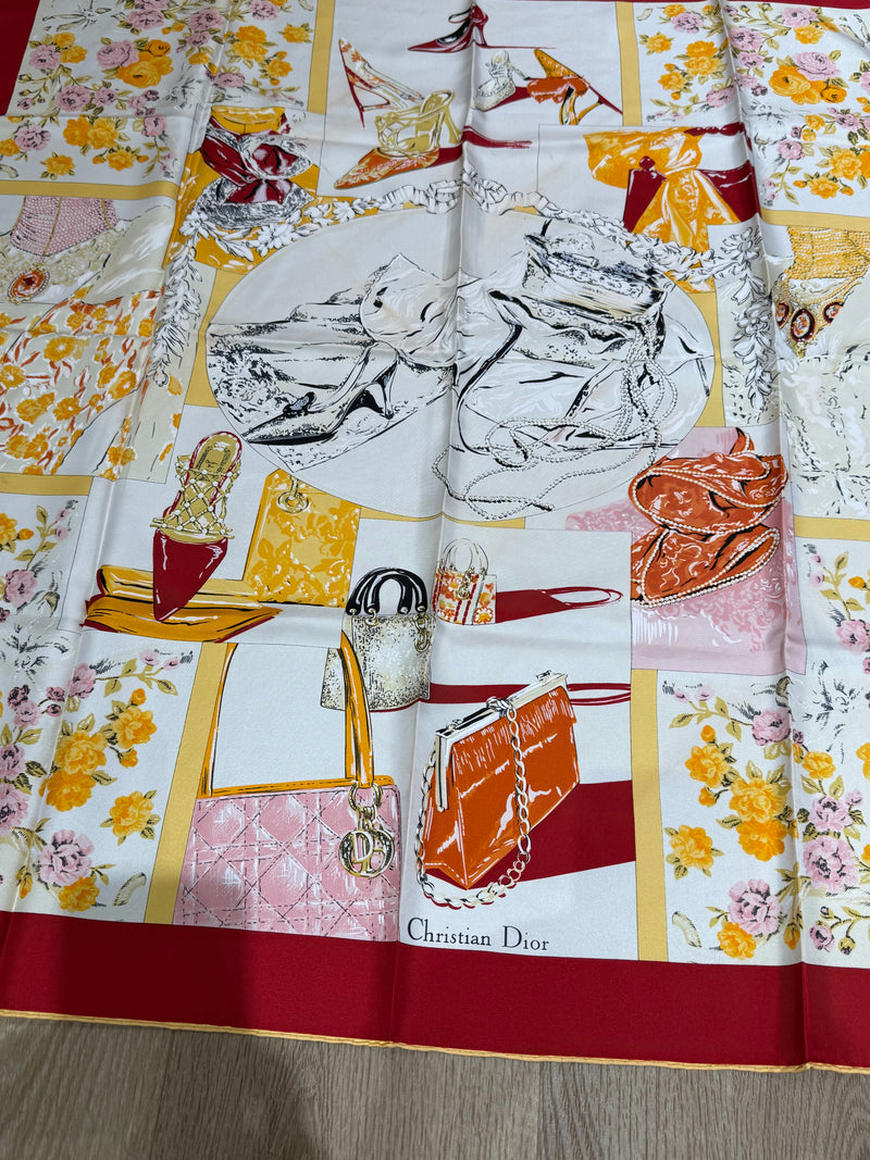 Foulard rose et beige Christian Dior