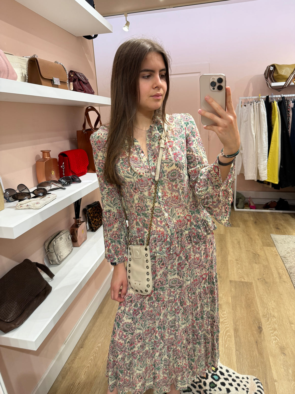 Robe longue beige et rose Vanessa Bruno T.40 12/07