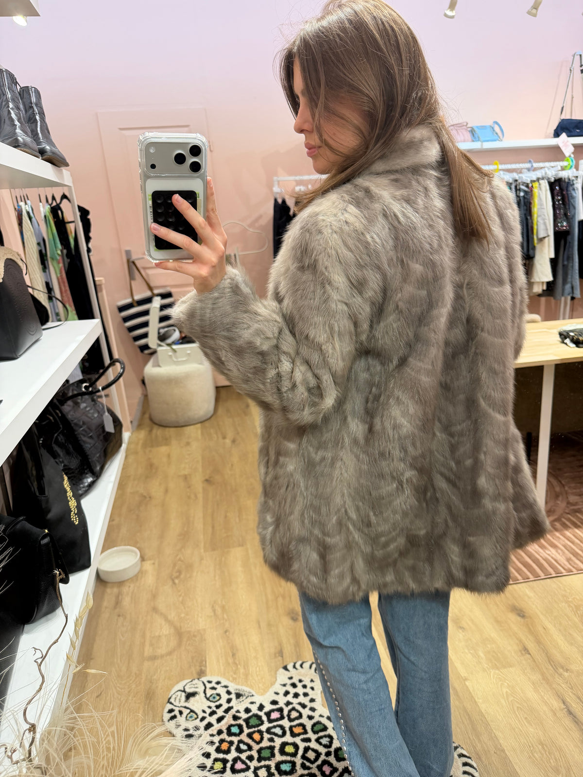Manteau en vison gris taille 38 26/08