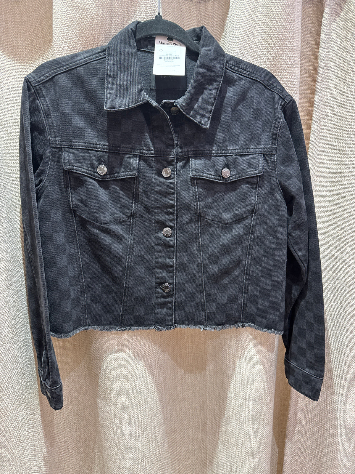 Veste noire en jean IKKS