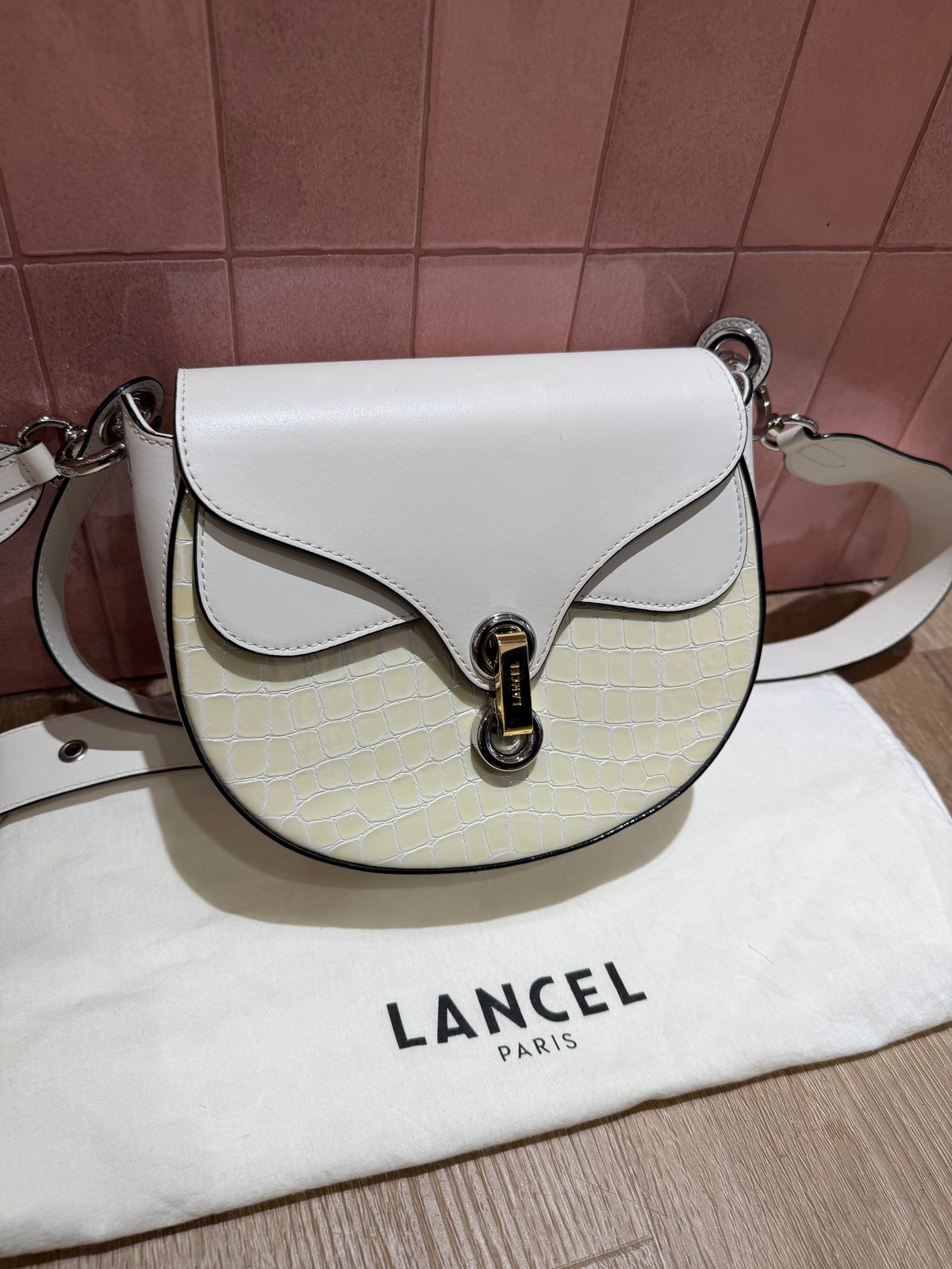 Sac blanc en cuir lancel