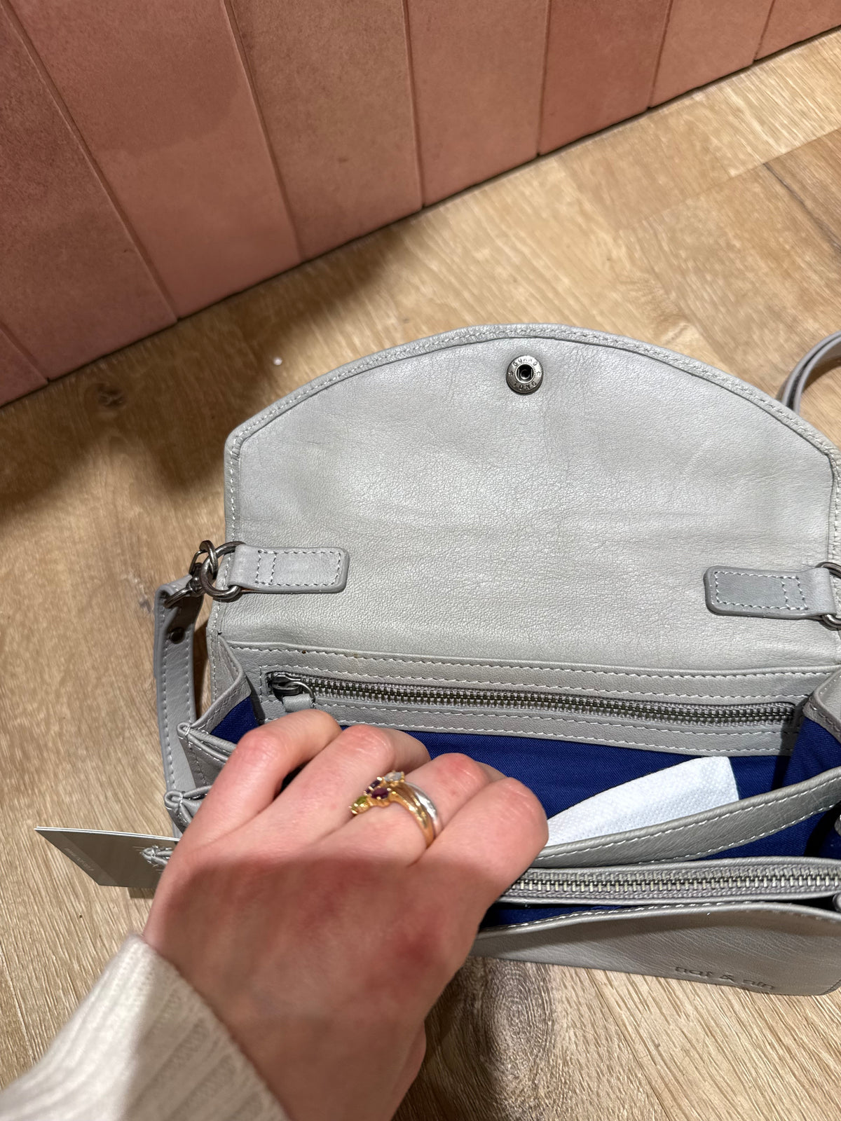 Sac gris en cuir nat & nin