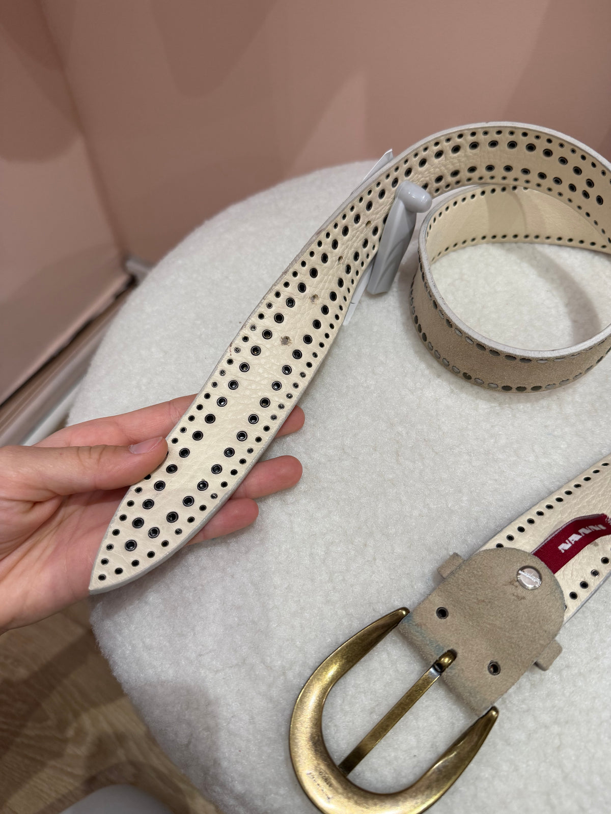 Ceinture Beige T.90 Daim