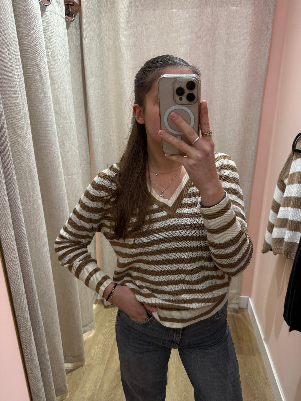 top Mc camel et blanc comptoir des cotonniers rayures Taille S