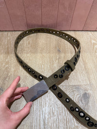 Ceinture kaki cuir Laurence bras T.85 30/05