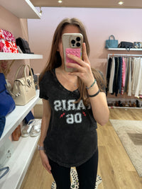 T-shirt noir IKKS logo Paris - noir - T.S 31/06