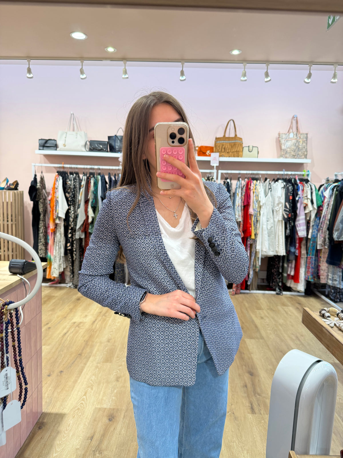 Blazer The Kooples Bleu et blanc T.36 07/06