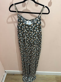 I.Code Combinaison débardeur verte fleurs roses taille 42