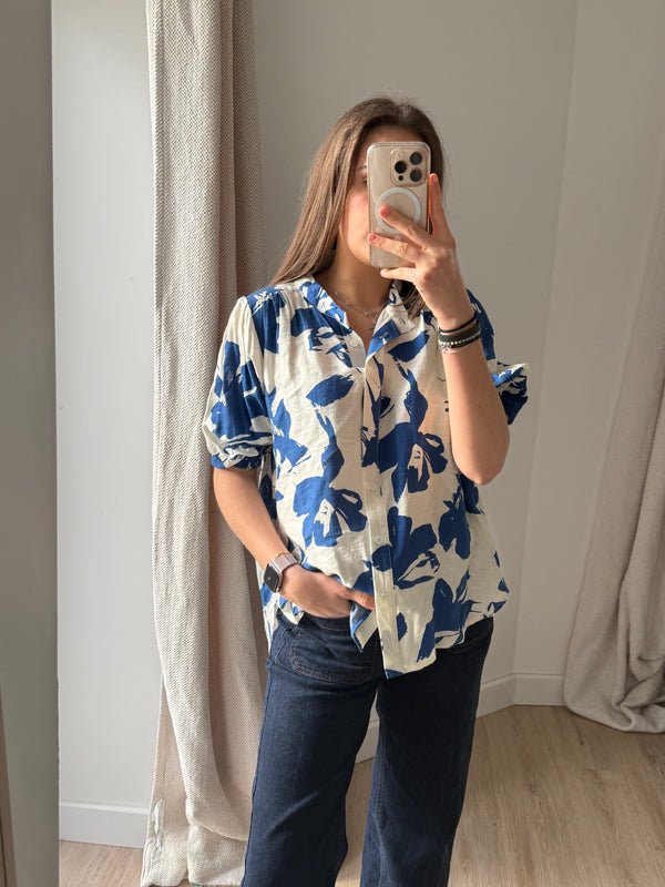 Chemise bleu et blanche ycoo Taille S/M