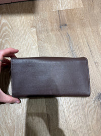 Portefeuille marron cuir Longchamp