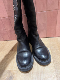 Bottes noires à clous en cuir lisse Semerdjian T.37 27/08