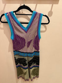 Robe longue bleu et violet Louise T.38