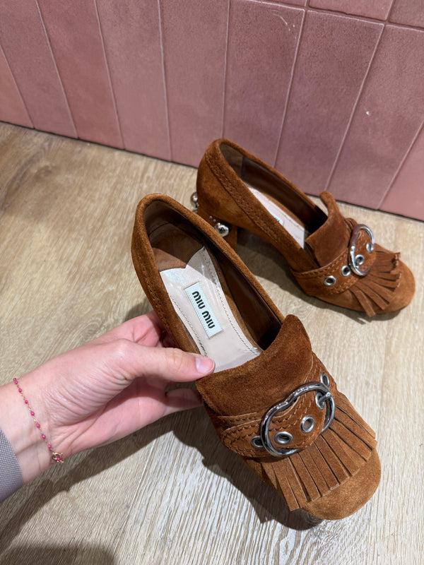 Mocassins miu miu 38,5 daim