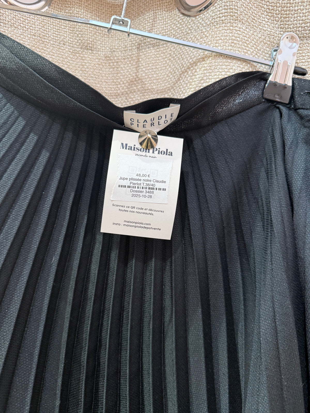 Jupe plissée noire Claudie Pierlot T.38/40