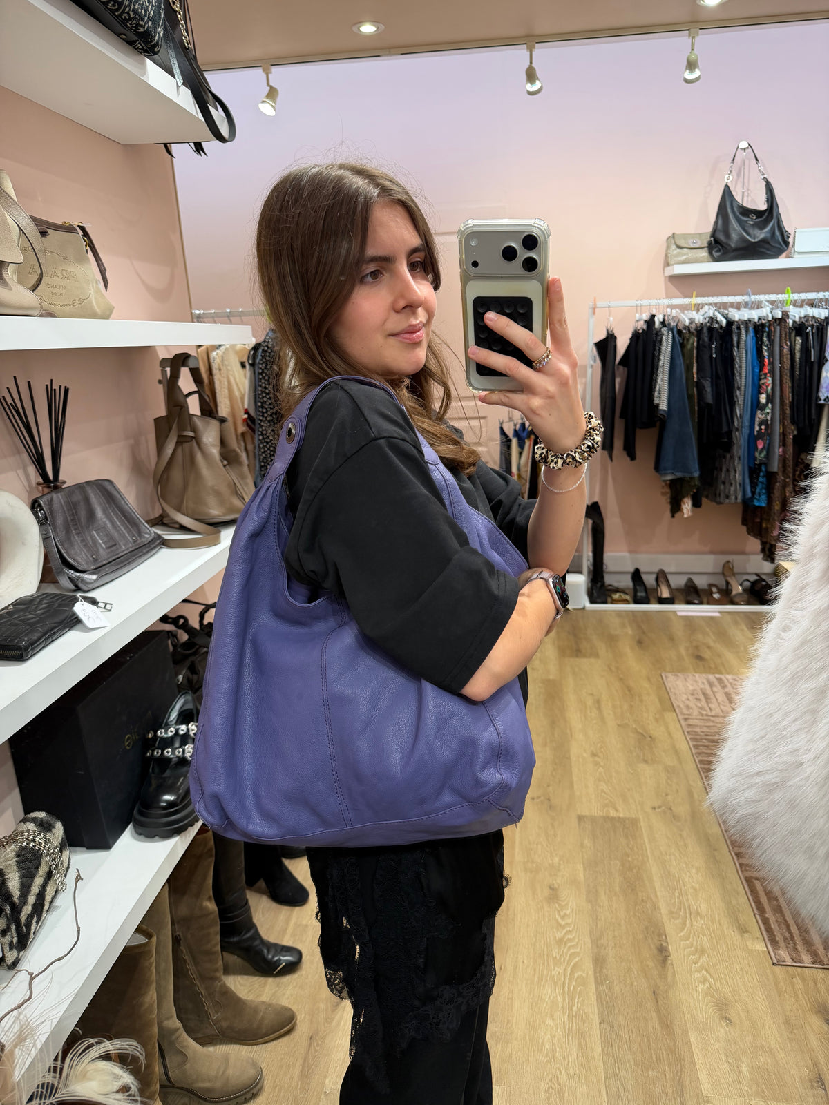 Caroll - sac violet en cuir - T.TU 16/10