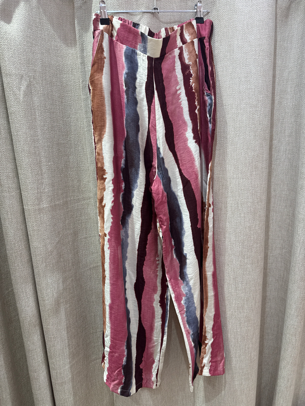 Pantalon large Mia Me rose et camel T.L