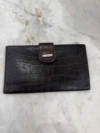 Porte-monnaie Longchamp marron croco vintage