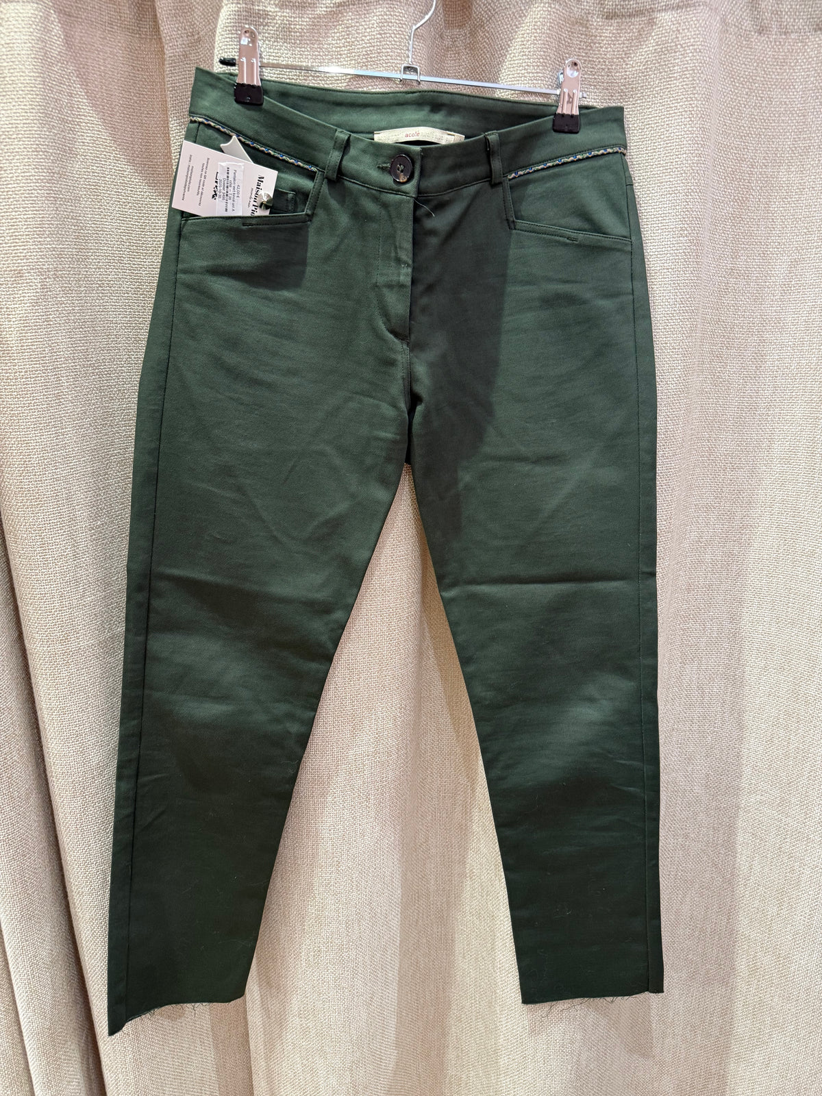 Pantalon vert foncé uni A côté — T.36