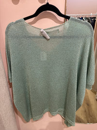 Pull brillant vert April T.U