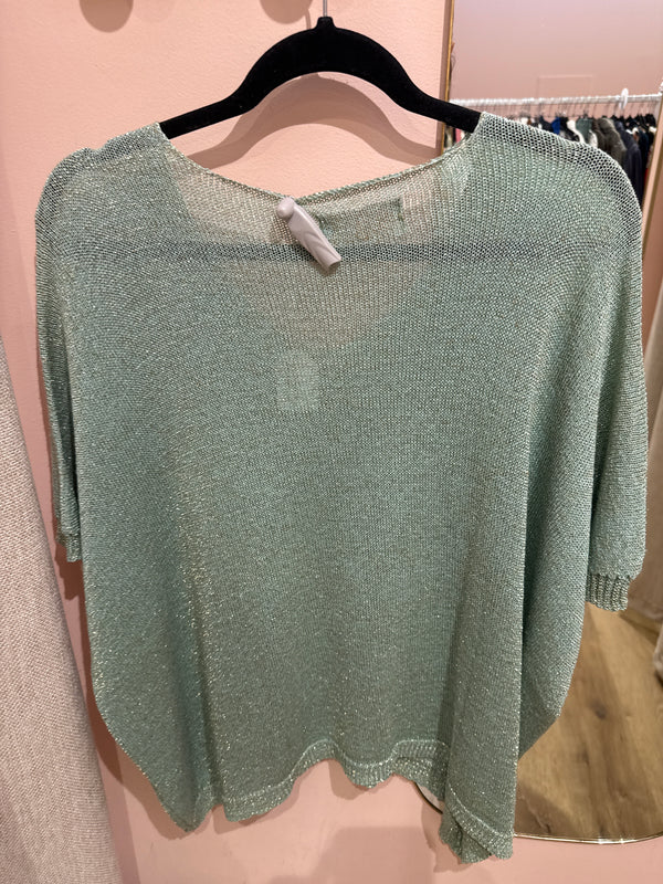 Pull brillant vert April T.U