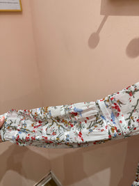 Robe longue The Kooples blanche fleurs rouges T.S 20/06