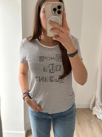T-shirt IKKS blanc et bleu rayures T.M
