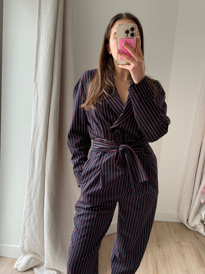 Combinaison Maje bleu marine rayures T.38/40