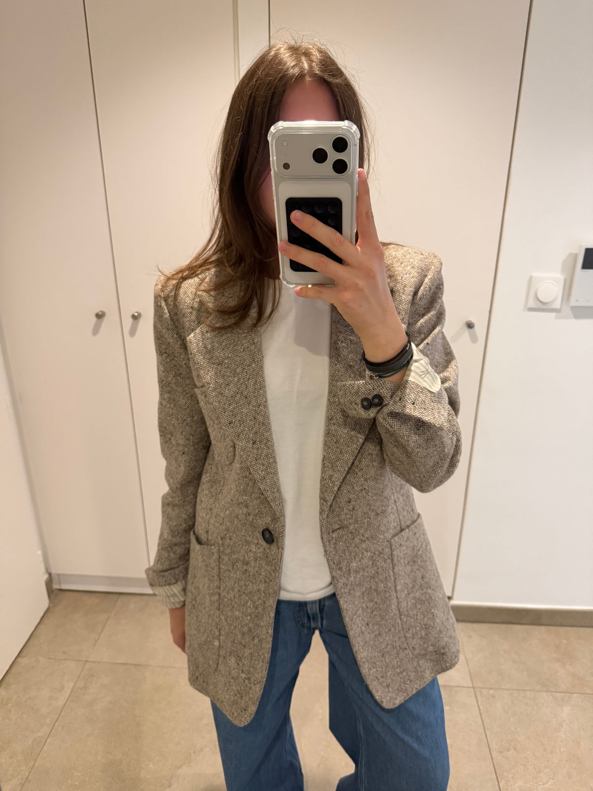 Veste blazer Vanessa Bruno T.38 beige 80% laine 17/08