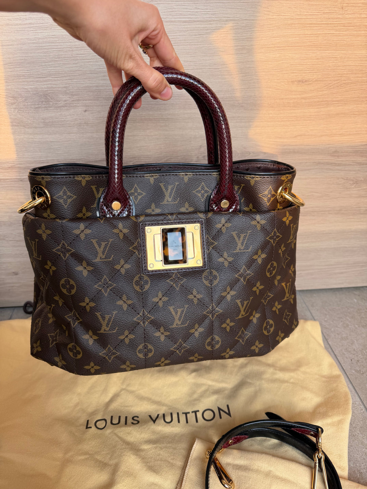 Sac Louis Vuitton en python et cuir d’autruche 15/08