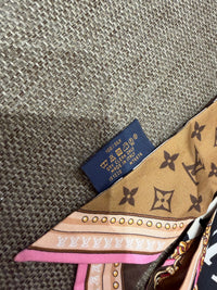 Foulard monogramme rose et marron Louis Vuitton 20/09