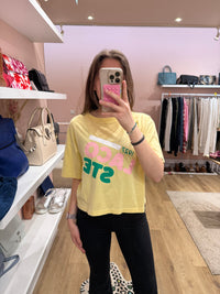 T-shirt jaune Lacoste - jaune - T.38 31/05