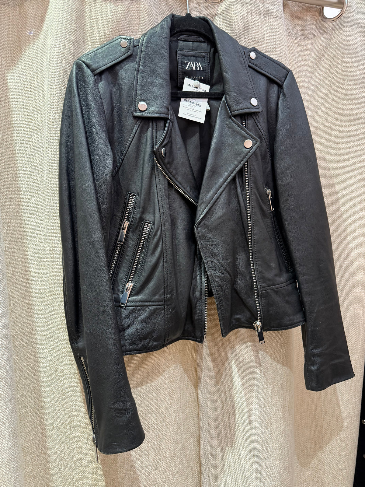Veste en cuir Zara T.L