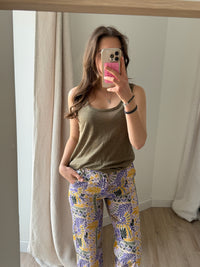 I.Code Jaune et vert Pantalon T.36